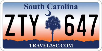 SC license plate ZTY647