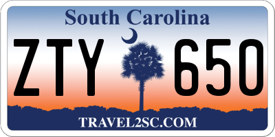 SC license plate ZTY650