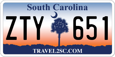 SC license plate ZTY651