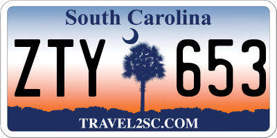 SC license plate ZTY653