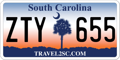 SC license plate ZTY655