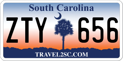 SC license plate ZTY656