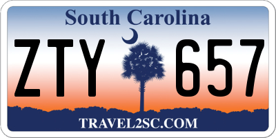 SC license plate ZTY657