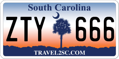 SC license plate ZTY666