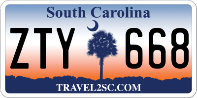 SC license plate ZTY668