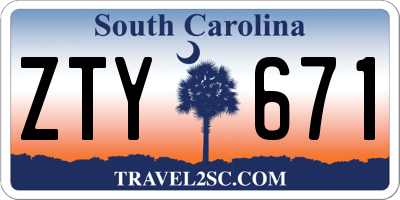 SC license plate ZTY671