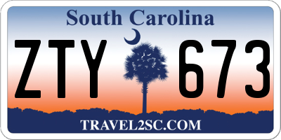 SC license plate ZTY673