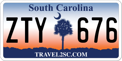 SC license plate ZTY676