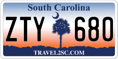 SC license plate ZTY680