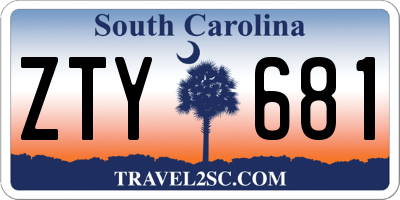 SC license plate ZTY681
