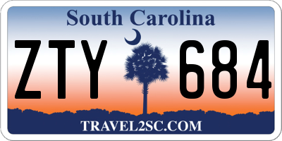 SC license plate ZTY684