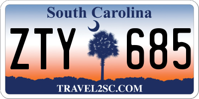 SC license plate ZTY685