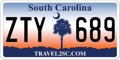 SC license plate ZTY689