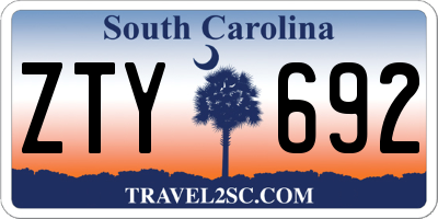 SC license plate ZTY692