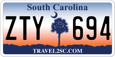 SC license plate ZTY694