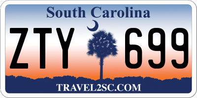 SC license plate ZTY699