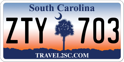 SC license plate ZTY703