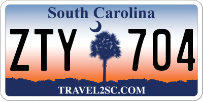 SC license plate ZTY704
