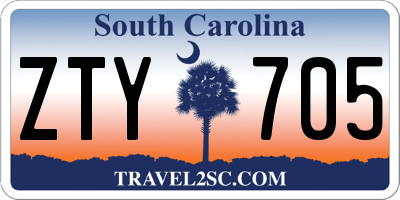 SC license plate ZTY705