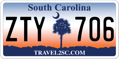 SC license plate ZTY706