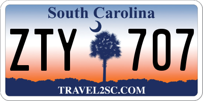 SC license plate ZTY707