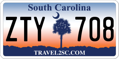SC license plate ZTY708