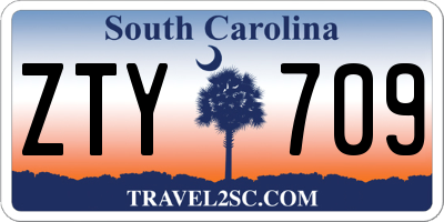 SC license plate ZTY709