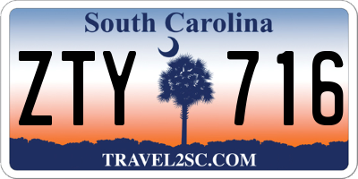 SC license plate ZTY716