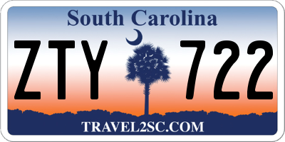 SC license plate ZTY722