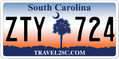 SC license plate ZTY724