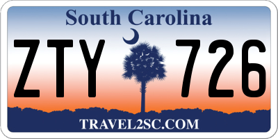 SC license plate ZTY726