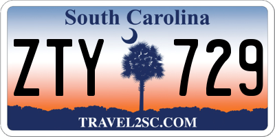 SC license plate ZTY729