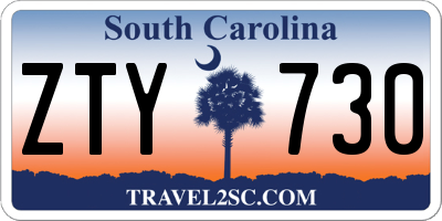 SC license plate ZTY730