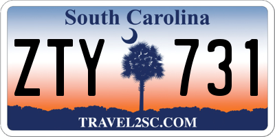 SC license plate ZTY731