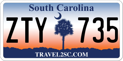 SC license plate ZTY735