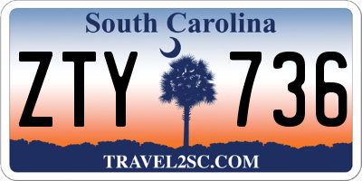 SC license plate ZTY736