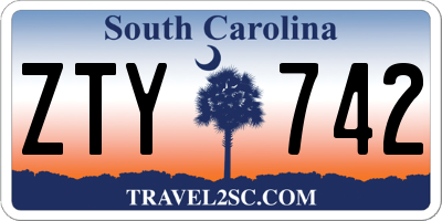 SC license plate ZTY742