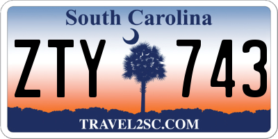 SC license plate ZTY743