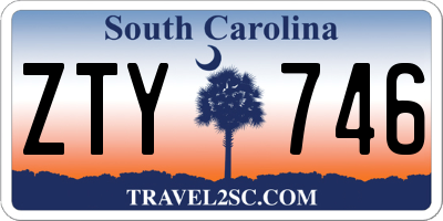 SC license plate ZTY746