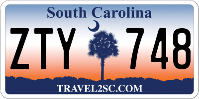 SC license plate ZTY748