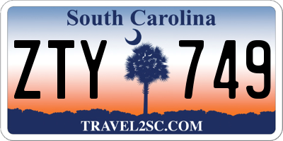 SC license plate ZTY749