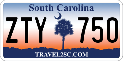 SC license plate ZTY750