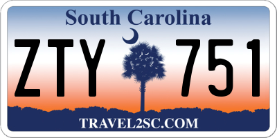 SC license plate ZTY751