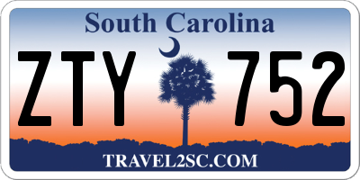 SC license plate ZTY752