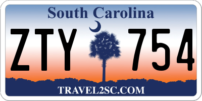 SC license plate ZTY754