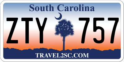 SC license plate ZTY757