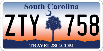 SC license plate ZTY758