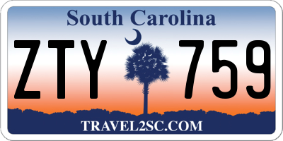 SC license plate ZTY759