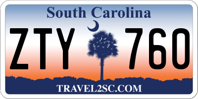 SC license plate ZTY760