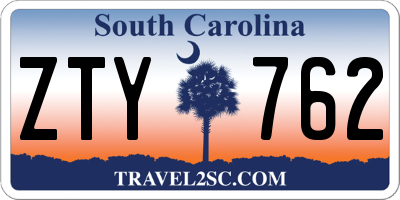 SC license plate ZTY762